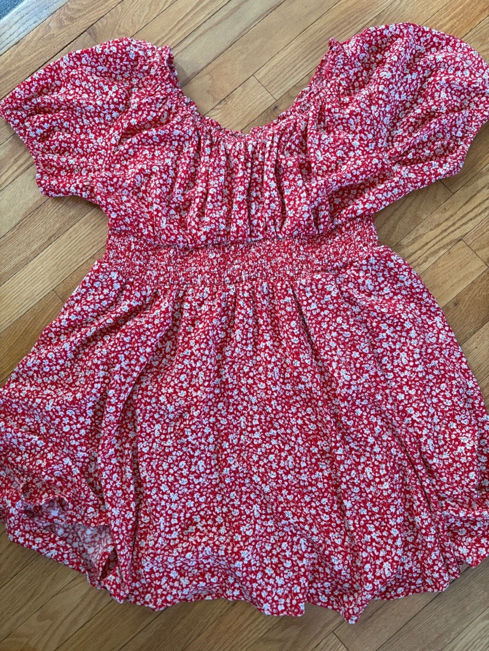 Torrid Red Floral Double Layer Romper Size 0 NWT